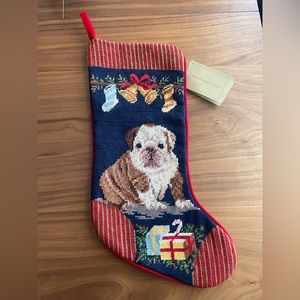 New English Bulldog Needlepoint Stocking